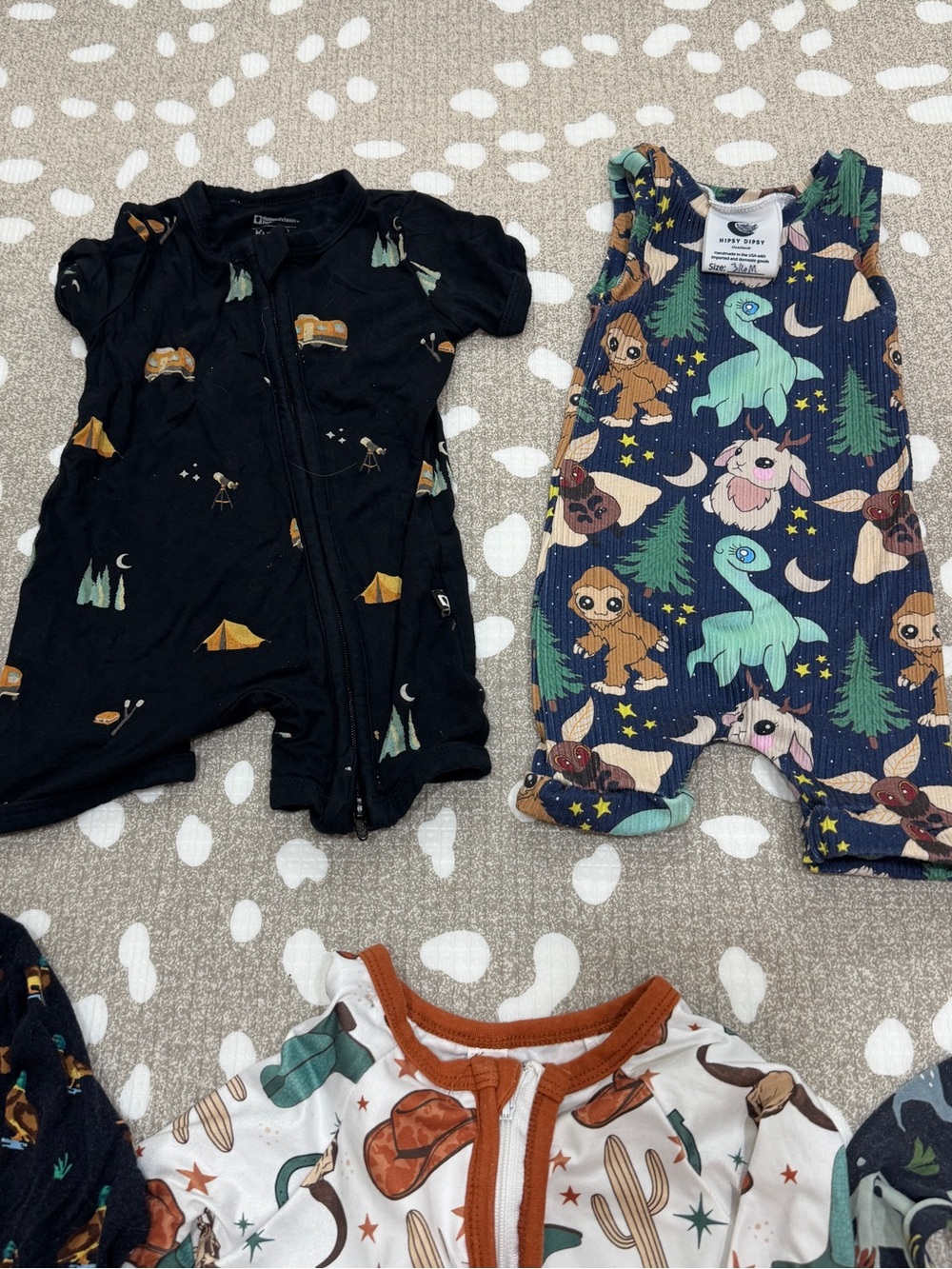 Lot of 5 bamboo footies baby boy romper zippy western kyte pokemon ducks navy - Picture 3 of 7